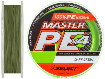 Шнур Select Master PE 100м (темн.-зел.) 0.06мм 9кг (1870-01-40) 1870-01-40 фото