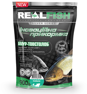 Прикормка Real Fish Амур Толстолоб (Камиш) 0.9 кг (RF-921) RF-921 фото