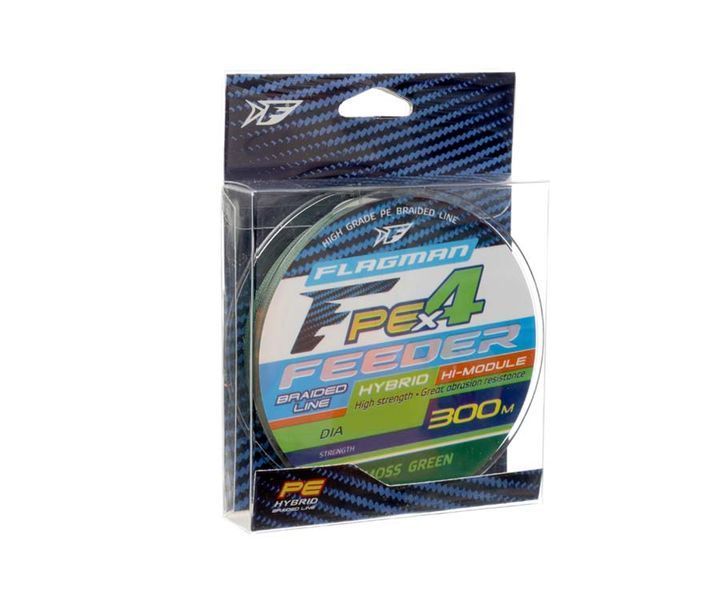 Шнур Flagмan PE Hybrid F4 FEEDER 300м / 0.12мм / 6.4kg мossGreen (29300-012) 29300-012 фото