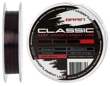 Леска Brain Classic Carp Line Dark brown 600m 0,25mm 6,6kg 15lb (1858-81-13) 1858-81-13 фото