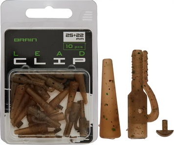 Безпечна кліпса Brain Lead Clip 25+22mm Camo (10 шт/уп) SGXA-CA02 (1858-25-06) 1858-25-06 фото