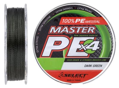 Шнур Select Master PE 100м (темн.-зел.) 0.27мм / 33кг (1870-15-96) 1870-15-96 фото