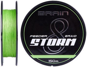 Шнур Brain Storm 8X (lime) 150m 0.14mm 20lb/9.0kg (1858-51-99) 1858-51-99 фото