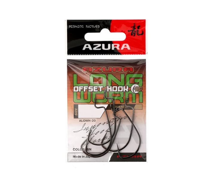 Гачки Azura Long Offset Worm Hook №1 ALOWH-01 фото