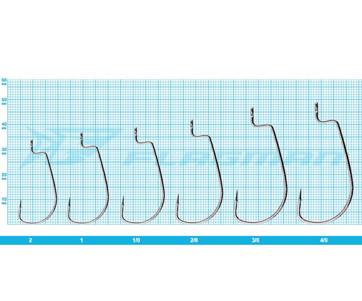 Гачки Azura Long Offset Worm Hook №1 ALOWH-01 фото