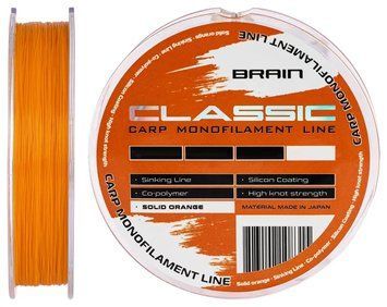 Леска Brain Classic Carp Line Solid orange 600m 0,25mm 6,6kg 15lb (1858-81-09) 1858-81-09 фото