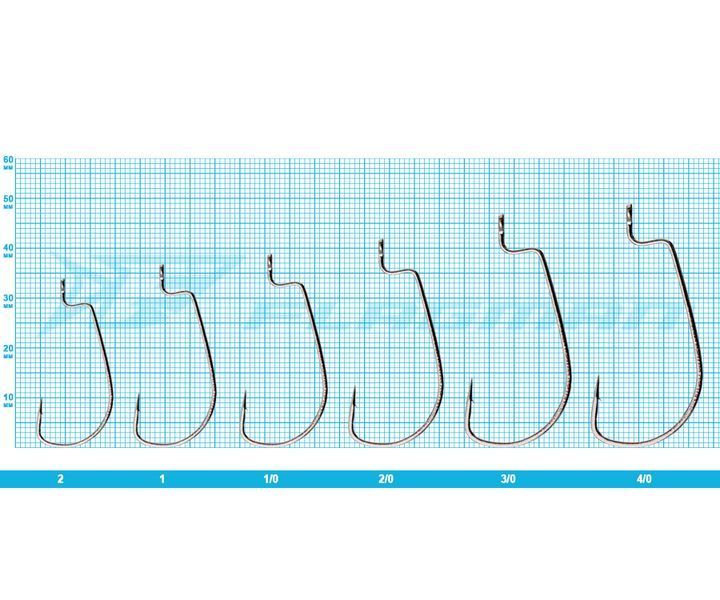 Гачки Azura Long Offset Worm Hook №2 ALOWH-02 фото