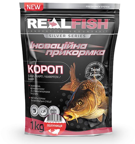 Прикормка Real Fish Короп (Клубника) 1кг (RF-902) RF-902 фото