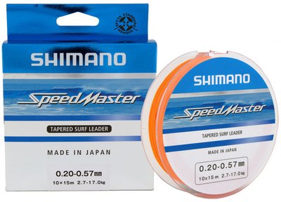 Шоклідер Shimano Speedmaster Tapered Surf Leader 10X15m 0.26-0.57mm 4.6-17.0kg (2266-75-63) 2266-75-63 фото