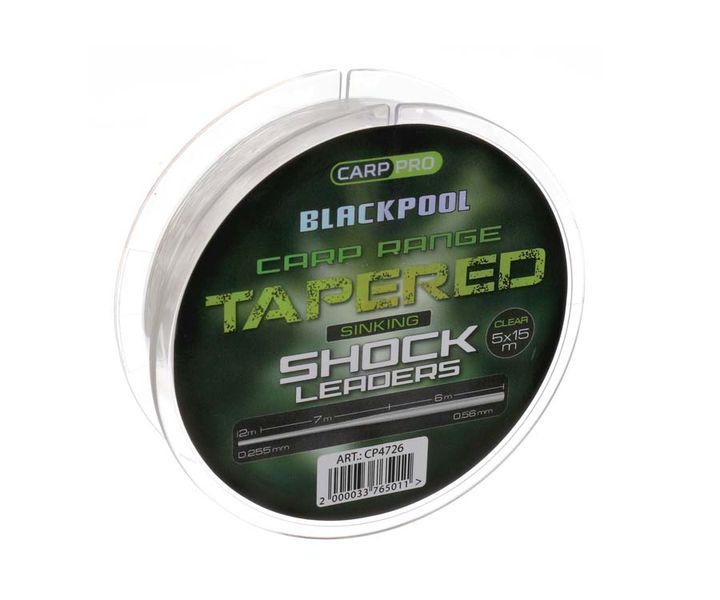 Конусний монолідер Carp Pro Blackpool Carp Tapered Leaders 0.255-0.56мм (CP4726) CP4726 фото