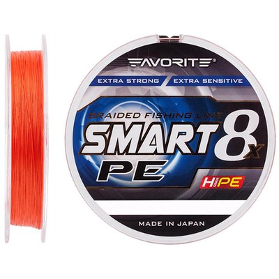 Шнур Favorite Smart PE 8x 150м (red orange) #0.5/0.117mm 8lb/4.1kg (1693-10-79) 1693-10-79 фото