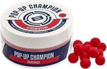 Бойлы Brain Champion Pop-Up Strawberry (клубника) 12мм 34г (1858-21-81) 1858-21-81 фото