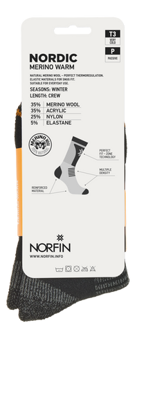 Шкарпетки Norfin T3P NORDIC MERINO WARM CREW р.M (39-41) 304736-02M фото