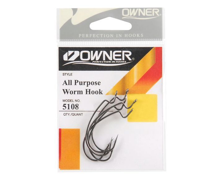Гачки "OWNER" OFFSET 5108-101 All Purpose Softbait Hook №01 5шт. Black 5108-101 фото