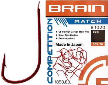 Гачок Brain Match B1020 #10 (20 шт/уп) ц:red (1858-80-27) 1858-80-27 фото