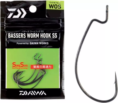 Крючок офсетный Daiwa Basser`s Worm Hook SS WOS #3 (07205429) 2144378 фото