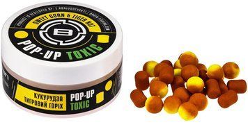 Бойли Brain Toxic Pop-Up Sweet Corn & Tiger Nut (кукурудза + тигровий горіх) 10mm + 8x12mm 34g (1858-22-03) 1858-22-03 фото