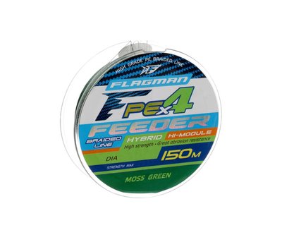 Шнур Flagмan PE Hybrid F4 FEEDER 150м / 0.10мм / 4.6kg мossGreen (29150-010) 29150-010 фото