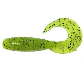 Силикон FishUp Mighty Grub 4.5in (4pcs.), #055 - Chartreuse/Black (10054116) 10054116 фото